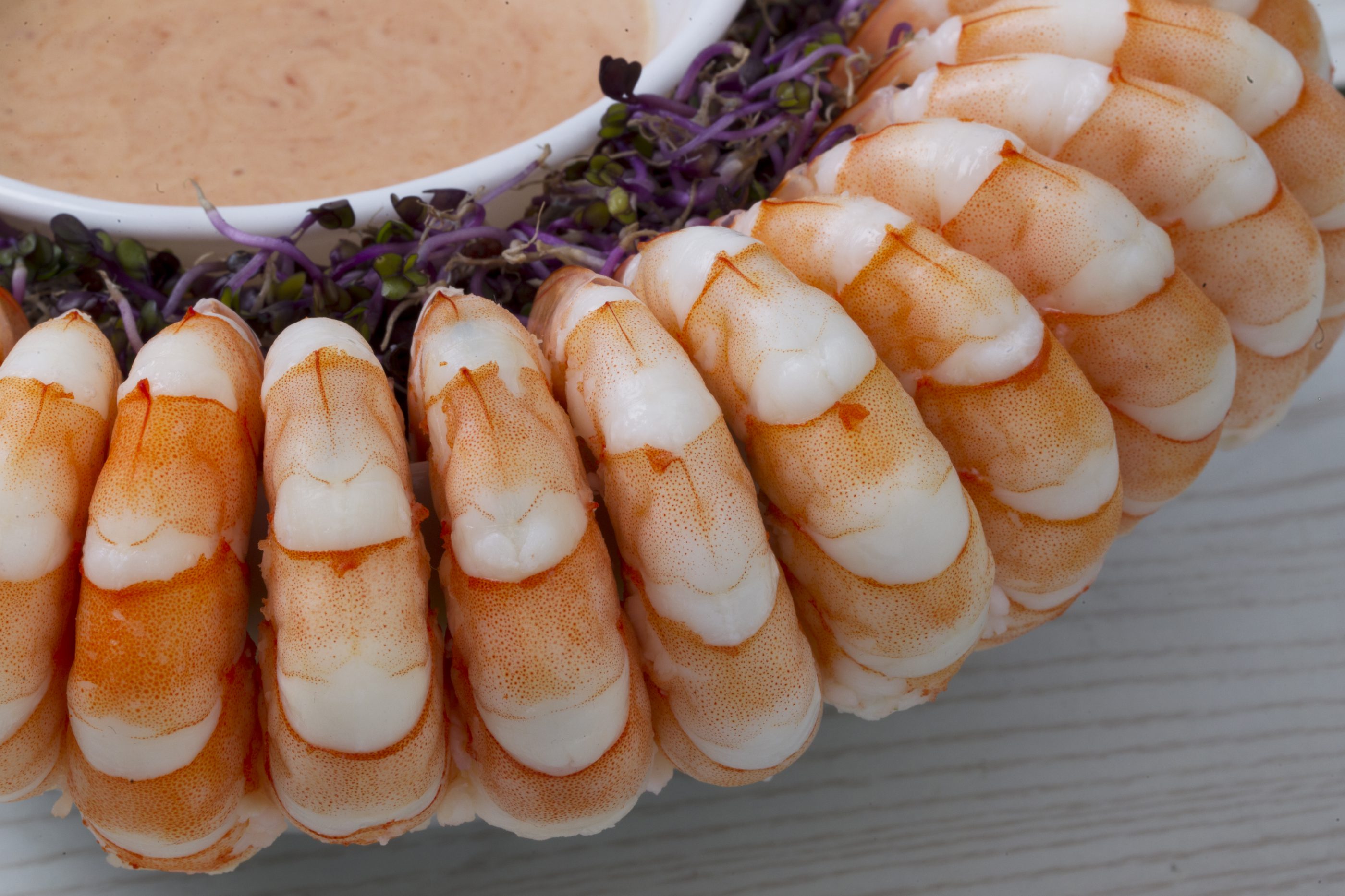 Cooked Ecuadorian shrimp